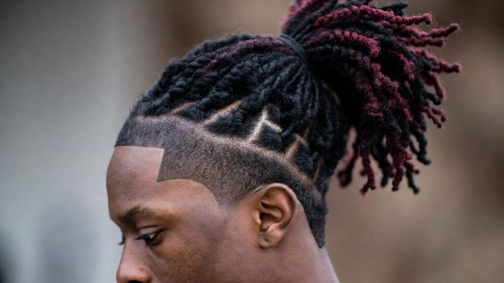 Colorful Thick Dreads with Fade