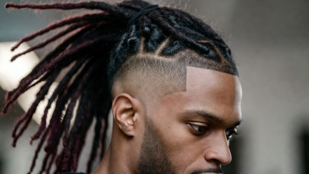 Long Twisted Dreads in High Ponytail